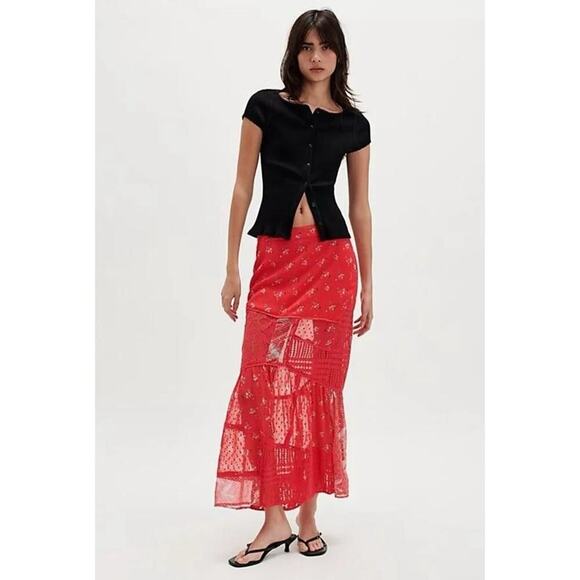 Free People Dresses & Skirts - NWT Free People Daniella Lace Maxi Skirt Red Size XS (Fits S) $168